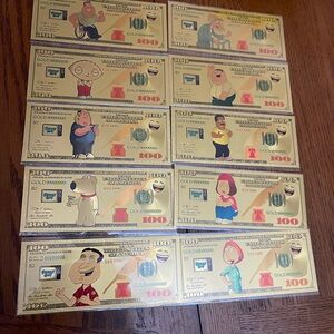 Cartoon Character Gold Foil Bills